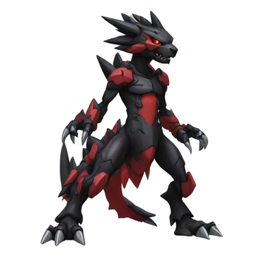  Cool Edgy Black Red Digimon-Fakemon-Garurumon full body sticker