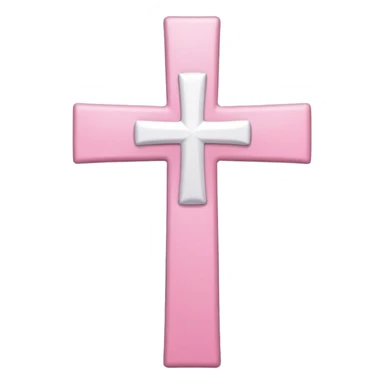 Pink and white simple cross with a dove  sticker