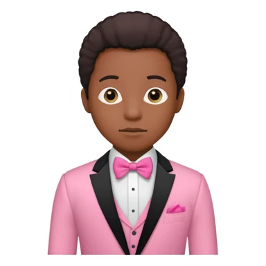 ambitious thinking about moneyemoji, black person, pink tuxedo sticker