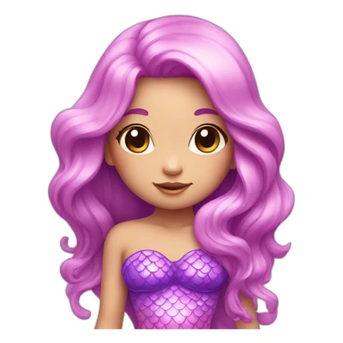 pink purple cute kawaii mermaid sticker