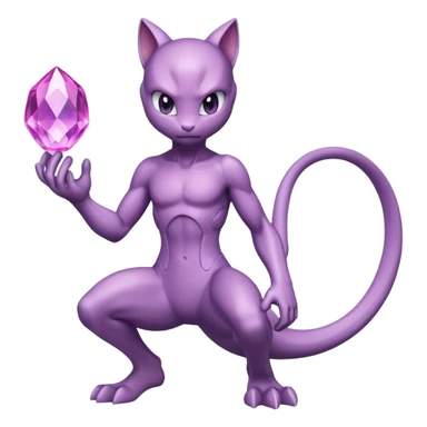 Pokemon legendary purple and pink crystal mewtwo sticker