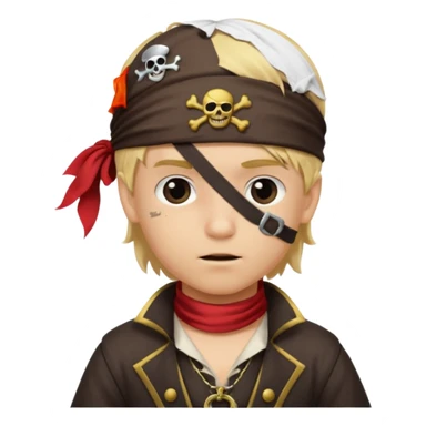 boy with blond hair that is dressed as a pirate sticker