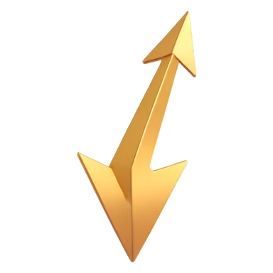 gold arrow pointing East, 3D style sticker
