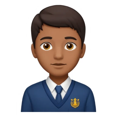 Indian male high school student brown skin dark hair sticker
