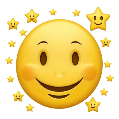 Smiley face with stars sticker