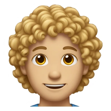 caucasian brother with curly hair sticker