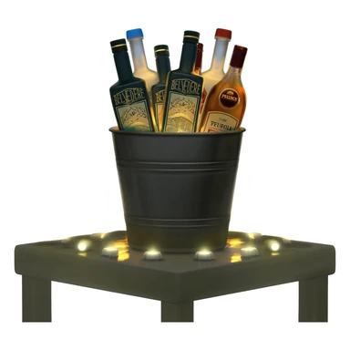 People regularly took pictures of the bottles piled high in buckets on the tables. Liquor bottles are likewise decorated with blinking flashlights. Bottles of Belvedere vodka and Patron tequila are lit from within the glass bottle with a dark light sticker
