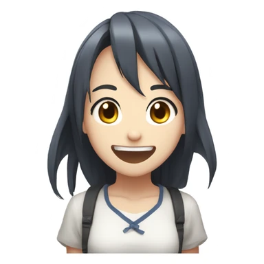 Overly excited anime girl sticker