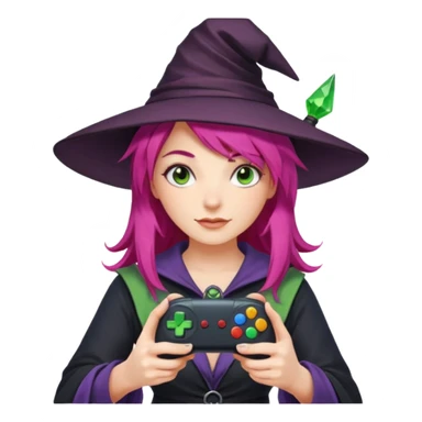colored hair gamer witch game pad controller sticker