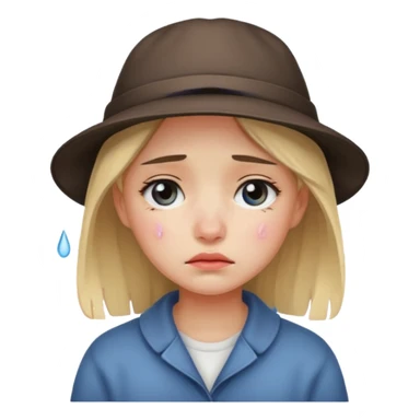 sad Girl with hats sticker