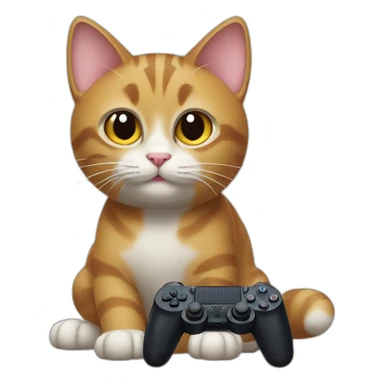 A cat is playing PlayStation sticker