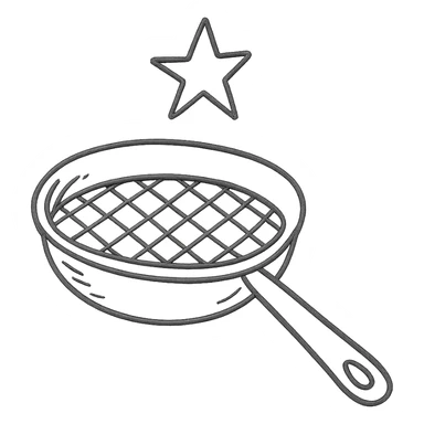 hand-drawn icon of a sieve with a single star above it representing kalburüstü sticker