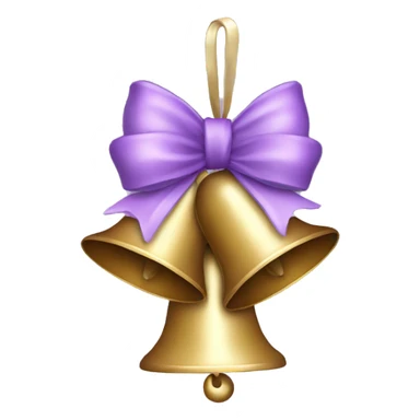 Christmas bells with lilac bow sticker