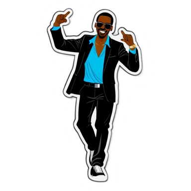 Black man partying  sticker