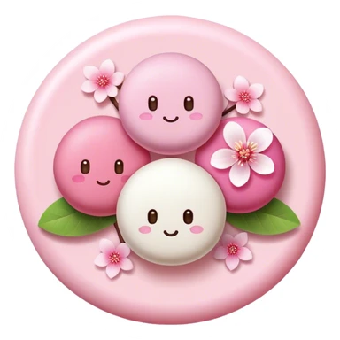 3 round dango with Sakura flower no face sticker