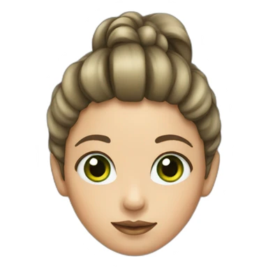 a girl with green big eyes and a round face with her hair tied back sticker