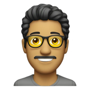 White man with yellow tinted glasses and black hair  sticker