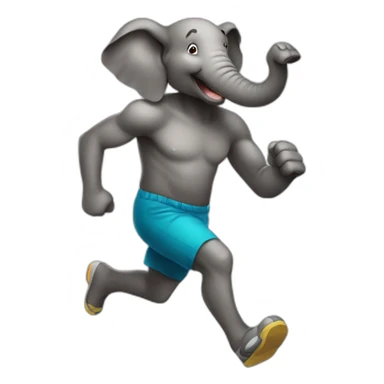 elephant guy running sticker