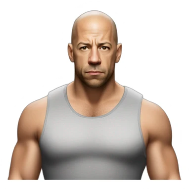 actor vin diesel serious real half body sticker