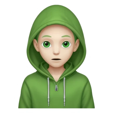 Aliens Green, hoodie, thin ears sticker