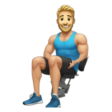 with smiling guy workout in gym sticker