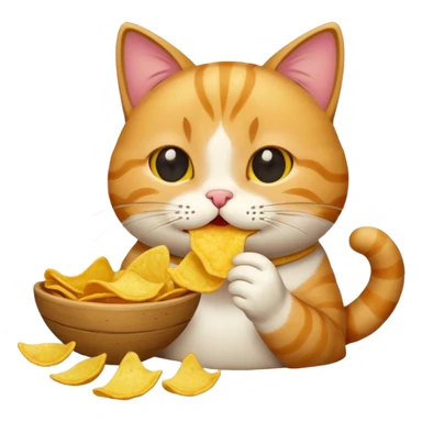Cat  eating chips sticker