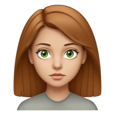 Девушка, светлая шатенка с длинами волосами, лет 25 с серо зелёными глазами по темнее с более серьезным лицом  sticker