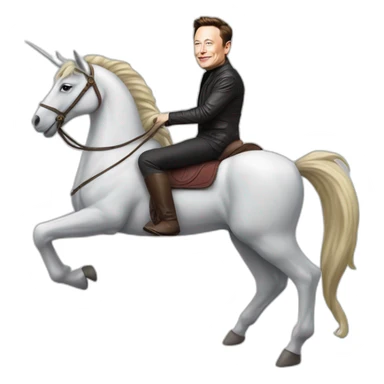 Elon musk sur une licorne sticker