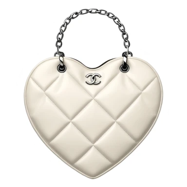 chanel white heart shape bag sticker