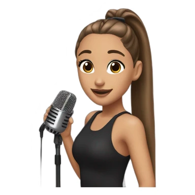 ariana grande with a ponytail and a microphone  sticker