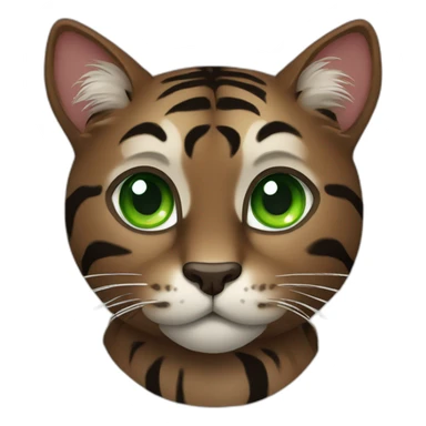 Dark Brown Tiger cat with green eyes sticker