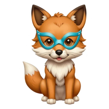 puppy fox in mask full body sticker