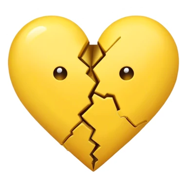 Simple yellow broken heart  sticker