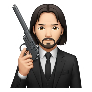john wick holding pistol sticker
