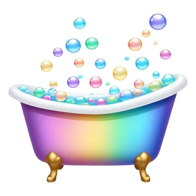 colorful bathtub with soap bubbles sticker