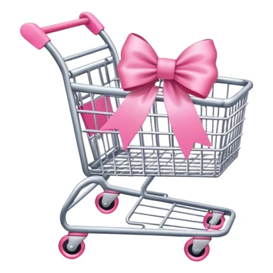 Shopping cart with pink bow  sticker