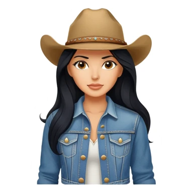 hot tanned woman with long black hair cowgirl style sticker