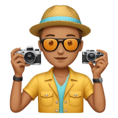 fotographer with summer clothes and sun glasses sticker