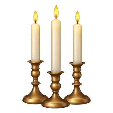 Shabbat two white candles in candlesticks sticker