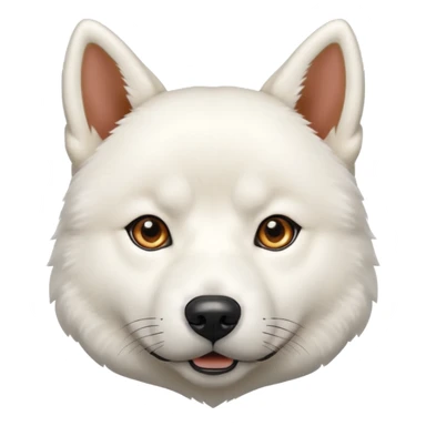 White Jindo dog has sharp face line sticker