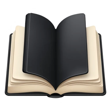 open book with black cover and with completely white pages sticker