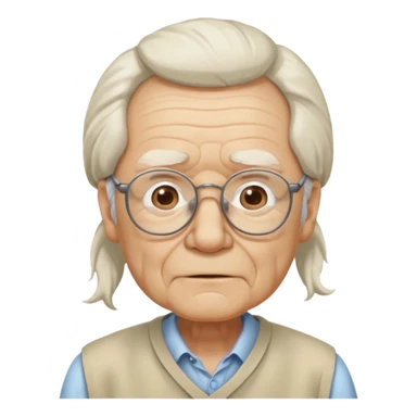 Old man with glasses and long white pony tail sticker