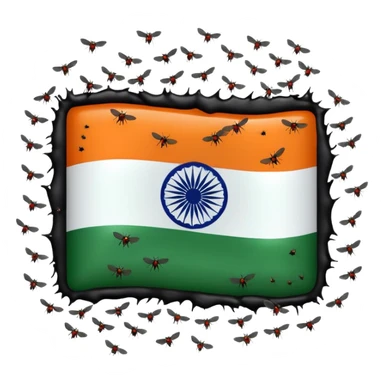 Create an Indian flag with flies above it and a stench coming off that is causing  the flies to be there sticker