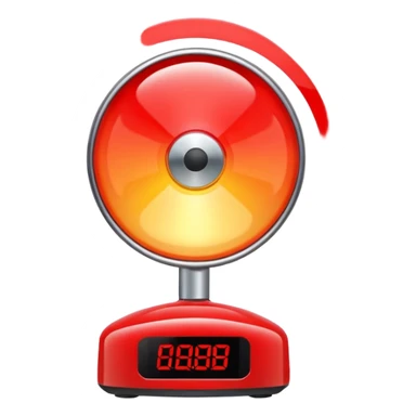 red rotating alarm light, minimal, no text sticker