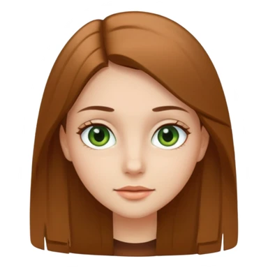 Girl with straight hairs, green and brown eyes and with clear skin but not to much  sticker