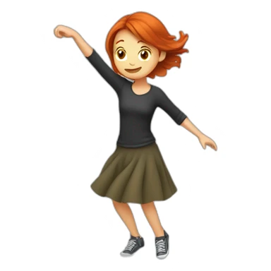 Fille rousse qui dab sticker