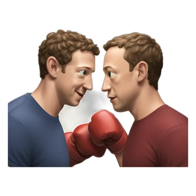 Mark Zuckerberg boxing with Elon Musk sticker