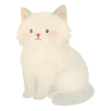 fluffy, soft edges, gentle colors, watercolor art style sticker