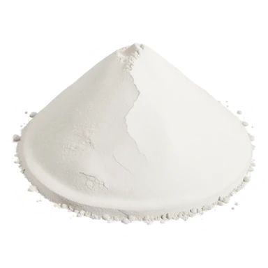 loose mound ultra-white matte chalky powder fine airy slightly uneven natural edges bright mineral-inspired look sticker