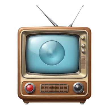 Old vintage television with antenna sticker